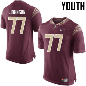 Youth Florida State Seminoles Roderick Johnson #77 Garnet Stitched Jersey 572249-236