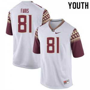 Youth Florida State Seminoles Caleb Faris #81 Official White Jersey 954513-457