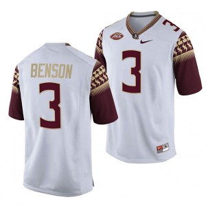Men Florida State Seminoles Trey Benson #3 White Stitched Jerseys 277739-239